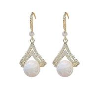 HHRLCHX Soccer Earrings Pearl Earrings For Women Rose Gold Pearl Zircon Dangling Drop Earring For Daily Wedding Party Decor Jewelry Earrings 9/10/12 Pairs Small Hoop Earrings Pack with Charm