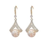 HHRLCHX Soccer Earrings Pearl Earrings For Women Rose Gold Pearl Zircon Dangling Drop Earring For Daily Wedding Party Decor Jewelry Earrings 9/10/12 Pairs Small Hoop Earrings Pack with Charm