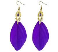 HHRLCHX Star Stud Earrings Style Earrings Retro Fashion Leaves Long Feather Earrings Beach Holiday Style Female Earrings Stone Earrings for Women