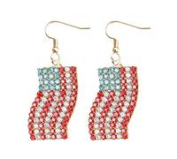 HHRLCHX Stud Earrings Pack USA Dangle Shining Teardrop Crystal Drop Earrings For Women Patriotic 4 Of July Independence Day Gift Sparkling Rhinestone Vintage Earrings Tortoise Earrings