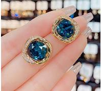 HHRLCHX styles needle zircon crystal button circle pearl earring accessories fine jewelr high-end earrings