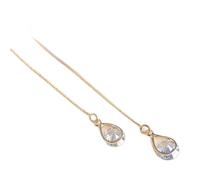 HHRLCHX Women Earring for Mother Days Easter Silver Jewelry Water Eardrop Zircon Pair Tassel 1 Earrings Drop Women Crystal Earrings Long Clip Earrings