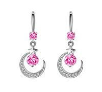 HHRLCHX Women Earring for Mother Ramadan Gifts Star Mythology Moon Water Drop Earrings Thin Dangle Elegant Rhinestone Earrings Water Drop Copper Earrings For Women Titanium Earrings for Women