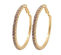 HHRLCHX Women Earring Mother Valentine's Day Gifts 4 CM Large Circle Rhinestone Earrings Thin Dangle Elegant Rhinestone Earrings For Women Wedding Women Earrings Trendy Jewelry for Women