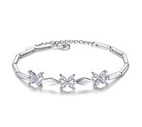 HHRLCHX women's bracelet clover luxury crystal bracelet cute 16.5+3cm