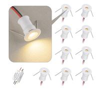 HHTUN 902 Led Mini Downlight DC12V 1W,suitable for bookcases,cabinets,and various display cabinets as decorative lights,embedded installation,soft lighting,with power supply (4000K,White,9Pack)