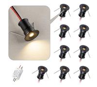 HHTUN 902 Led Mini Downlight DC12V 1W,suitable for bookcases,cabinets,and various display cabinets as decorative lights,embedded installation,soft lighting,with power supply (6000K,Black,9Pack)