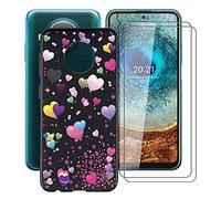 HHUAN Case for Nokia X20 (6.67 inch) with 2 X Tempered Glass Screen Protector, Slim Black Shock Absorption Non-slip Soft Silicone TPU Cover Case for Nokia X20 - YQ29