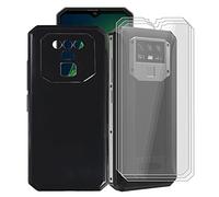 HHUAN Case for Oukitel K15 Pro (6.52 inch) with 3 X Tempered Glass Screen Protector, Slim Black Shock Absorption Non-slip Soft Silicone TPU Cover Case for Oukitel K15 Pro - Clear