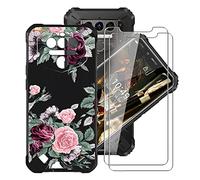 HHUAN Case for Oukitel WP9 Pro (5.86 inch) with 2 X Tempered Glass Screen Protector, Slim Black Shock Absorption Non-slip Soft Silicone TPU Cover Case for Oukitel WP9 Pro - YQ12