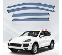 HHUIYUYY Wind Deflectors for Porsche Cayenne 92A 2011-2018, Window Tinted Smoke Guard External Stick-on Type Sun Rain Accessories Guard Visors.
