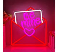 hhuohuona Be Mine Neon Signs for Wall Decor Dimmable Valentines Neon Sign Romantic Love Letter Led Neon Light Valentine Window Lights Anniversary Decor for Her/Him