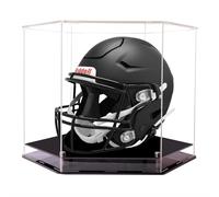 HHUXIUE Football Helmet Display Case,Clear Acrylic Display Case,Black Acrylic Base,For Collectibles Memorabilia Storage 17*15*12.6IN