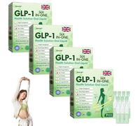 HHVB GLP-1 Six-in-One Health Solution Oral Liquid, Advanced GLP-1 Oral Liquid, GLP1 Multi-Action Drops, Natural Herbal HHVB GLP1 Six in One Oral Solution is Suitable for All Men and Women (4 Pack)