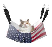Hhwwtye America Flag And Hippie Peace Cat Bed Hammock,Free Standing Cat Bed For Indoors And Outdoors,Easy Assembly