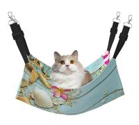 Hhwwtye Beach Theme Seashells Cat Bed Hammock,Free Standing Cat Bed For Indoors And Outdoors,Easy Assembly