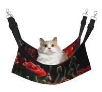 Hhwwtye Beautiful Red Poppy Flower Cat Bed Hammock,Free Standing Cat Bed For Indoors And Outdoors,Easy Assembly