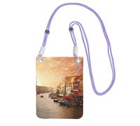 Hhwwtye Beautiful Venice Canal View Printing Universal Crossbody Cell Phone Purse Pack Bag For Outdoor Sports Moblie Phone Carrying Cases