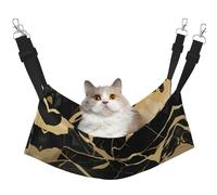 Hhwwtye Black Marble Texture Gold Cat Bed Hammock,Free Standing Cat Bed For Indoors And Outdoors,Easy Assembly