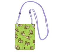 Hhwwtye Green Clever Monkey Printing Universal Crossbody Cell Phone Purse Pack Bag For Outdoor Sports Moblie Phone Carrying Cases