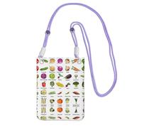 Hhwwtye Introduction Of Various Vegetables Printing Universal Crossbody Cell Phone Purse Pack Bag For Outdoor Sports Moblie Phone Carrying Cases