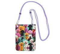 Hhwwtye Poodles Dogs Printing Universal Crossbody Cell Phone Purse Pack Bag For Outdoor Sports Moblie Phone Carrying Cases