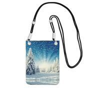 Hhwwtye Snow Wonderland Pine Tree Christmas Printing Universal Crossbody Cell Phone Purse Pack Bag For Outdoor Sports Moblie Phone Carrying Cases