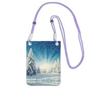 Hhwwtye Snow Wonderland Pine Tree Christmas Printing Universal Crossbody Cell Phone Purse Pack Bag For Outdoor Sports Moblie Phone Carrying Cases