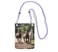 Hhwwtye Three Running Horses Printing Universal Crossbody Cell Phone Purse Pack Bag For Outdoor Sports Moblie Phone Carrying Cases