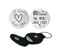 HHXFLY Pocket Hug Token & Leather Keychain,Cheer Up Gift Inspirational Gifts Encouragement Long Distance Supportive Gifts,Christmas Birthday for Family Friends Lover, Believe in You Like I Do, S