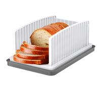 HHXRISE Bread Slicer for Homemade Bread, Adjustable Bread Slicer Guide with Crumb Tray, Plastic Bread Loaf Slicing for Kitchen Homemade Sourdough Rounds,Sandwich Cutter