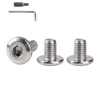 HHXUUAN 20Pcs M6 Bolts, M6 x 8mm Flat Head Hex Socket Screws | 304 Stainless Steel,Fully thread Machine Screws; with magnetic bit & Allen key, for furniture & wood DIY