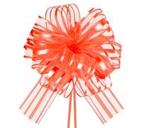 HHXUUAN 6pcs 6 Inch Large Organza Pull Bows for Gift Wrapping, Orange Ribbon Bows for Baskets Wedding Christmas Valentine's Day