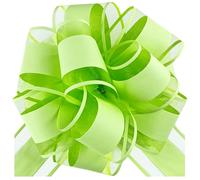 HHXUUAN Large Gift Wrap Macaron Fruit Green Pull Bows with Clear Instructions.6pcs 6 InchDurable Organza Ribbon Bow for Hampers, Baskets, Wedding, Birthday & Present Decorations