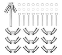 HHXUUAN M4 Wing Nuts Assorted, 10 Sets-40 Pack Kit Butterfly Nuts and 30MM Hexagon Bolts with Metal Washers and Nylon Plastic Washers for DIY Projects Machinery Electronic Equipment