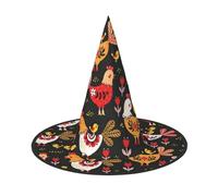 hhxvcv 1 PC Halloween Hat â€“ Witch Cute Rooster Chickens Print Costume Party, Women Men, Pointed Horn Cap, Light for Festive Easter
