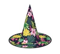 hhxvcv 1 PC Halloween Hat - Witch Hawaiian Colorful Flower Print Costume Party, Women Men, Pointed Horn Cap, Light for Festive Easter