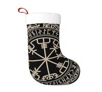 hhxvcv 18 Inches Magical Design Norse Runes Compass Print Christmas Stocking - Fireplace Hanging Holiday Decor, Perfect for Xmas, Halloween, & More