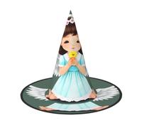 hhxvcv 2 PCS Halloween Cute little angel Print Witch Hat Pointed Cap | Costume Cosplay Role Play Festival Carnival Headband Masquerade Indoor Outdoor Women Men Ladies Pointed horn cap Gift