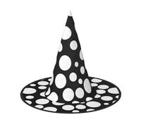 hhxvcv 2 PCS Halloween Hat – Witch Black And White Polka Dot Print Costume Party, Women Men, Pointed Horn Cap, Light for Festive Easter