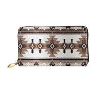 hhxvcv Aborigines Print Leather Wallet for Women â€“ Long Clutch & Thin Bifold Checkbook Wallet, Lightweight & Fashion