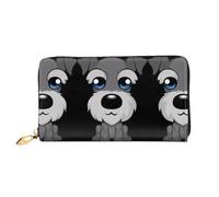 hhxvcv Adorable Schnauzer Print Leather Wallet for Women - Long Clutch & Thin Bifold Checkbook Wallet, Lightweight & Fashion