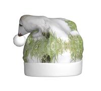 hhxvcv Bichon Frise Dog Print Christmas Hat for Adults - Unisex Santa Hat, Xmas New Year Favors, Holiday Festive Headwear