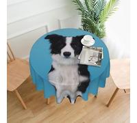 hhxvcv Border Collie Round Tablecloth - Dining Table Cover