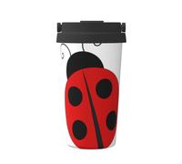 hhxvcv Cartoon Ladybug Print Carry Insulated Coffee Mug â€“ Double-Layer Insulation for Hot & Cold Drinks, Travel, in-Vehicle Use