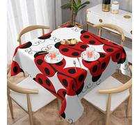 hhxvcv Cartoon ladybug Print Tablecloth â€“ Square Dining Table Cover, Tablecloth for Coffee Table, Office Meeting & Decor 54"x54"