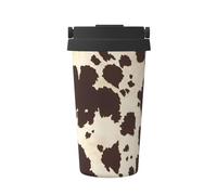 hhxvcv Cow Fur Print Print Carry Insulated Coffee Mug â€“ Double-Layer Insulation for Hot & Cold Drinks, Travel, in-Vehicle Use