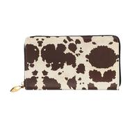 hhxvcv Cow Fur Print Print Leather Wallet for Women â€“ Long Clutch & Thin Bifold Checkbook Wallet, Lightweight & Fashion
