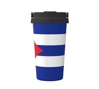 hhxvcv Cuban Flag Print Carry Insulated Coffee Mug â€“ Double-Layer Insulation for Hot & Cold Drinks, Travel, in-Vehicle Use
