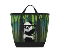 hhxvcv Curious Baby Panda Print Large Capacity Insulated Tote Bag â€“ Durable for Work, Picnic, Travel, and Grocery Shopping